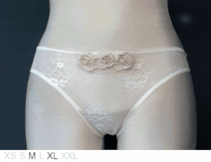 Ajour Sheer and lace bikini with 3 roses