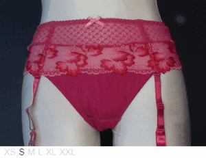 Aubade Poly and lace thong with garters
