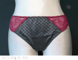 Aubade Polyester and lace thong with ribbon