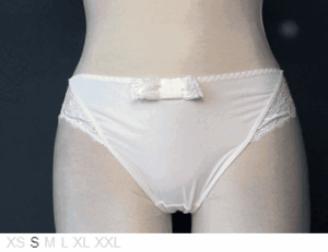 Aubade Leavers lace and poly thong