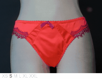 Audelle Victoria satin front, sheer back thong