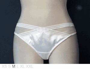 Audelle Dual layer satin and sheer thong