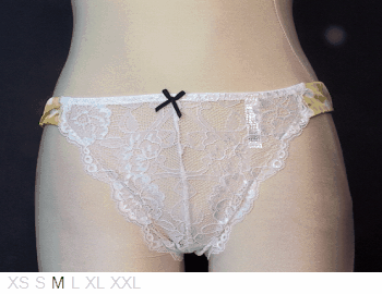 Blush Lace thong with poly waistband
