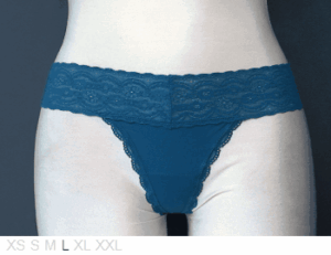Ellipse Poly thong with lace trim