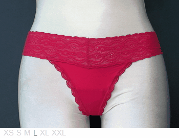 Ellipse Poly thong with lace trim