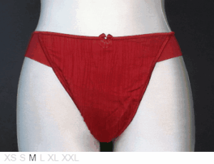 Antinea Red rouched thong