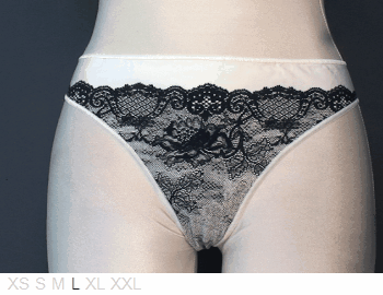 Janine Robin Paris 72% poly printed-lace thong