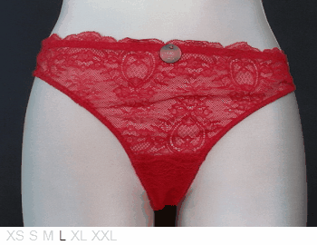 La Vie en Rose Lace thong with satin ribbon