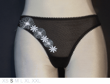 Millesia Sheer thong with lace