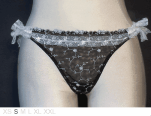 Nina Ricci Sheer and lace thong with bows