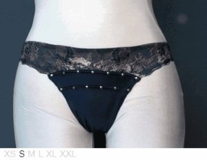 Pleasure State Ruby Sage satin thong