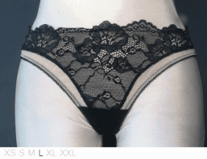 Rene Rofe Two-tone sheer and lace thong