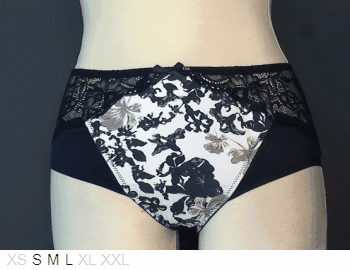 Sassa Poly and lace brief with printed front