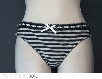 Soleil Sucre Horizontal stripe thong with buttons