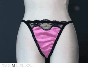 Sybaris of France Polyester thong, lace trim
