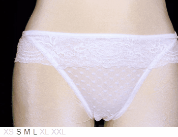 Symphony Skirted sheer and lace Brazilian thong