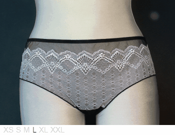 Unveiled Argentella sheer and lace brief