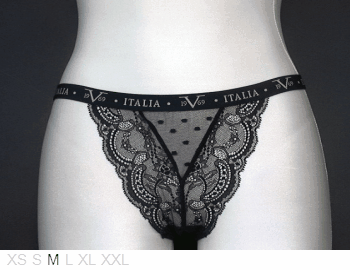 Versace Sheer and lace string bikini