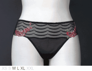 Wacoal Sheer tanga with wavy embroidery