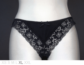 White Saki Poly and lace tanga