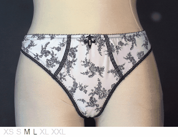 V.I.P.A Black and white lycra thong